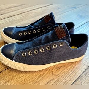 CONVERSE - Chuck Taylor All Star Laceless Slip On Low Top Shoes Navy SZ - 9M/11W
